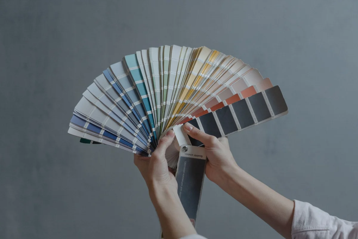 Rows of colorful paint swatches arranged to represent a CSS color palette