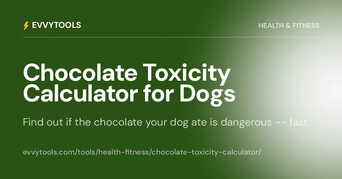 Chocolate Toxicity Calculator for Dogs | EvvyTools
