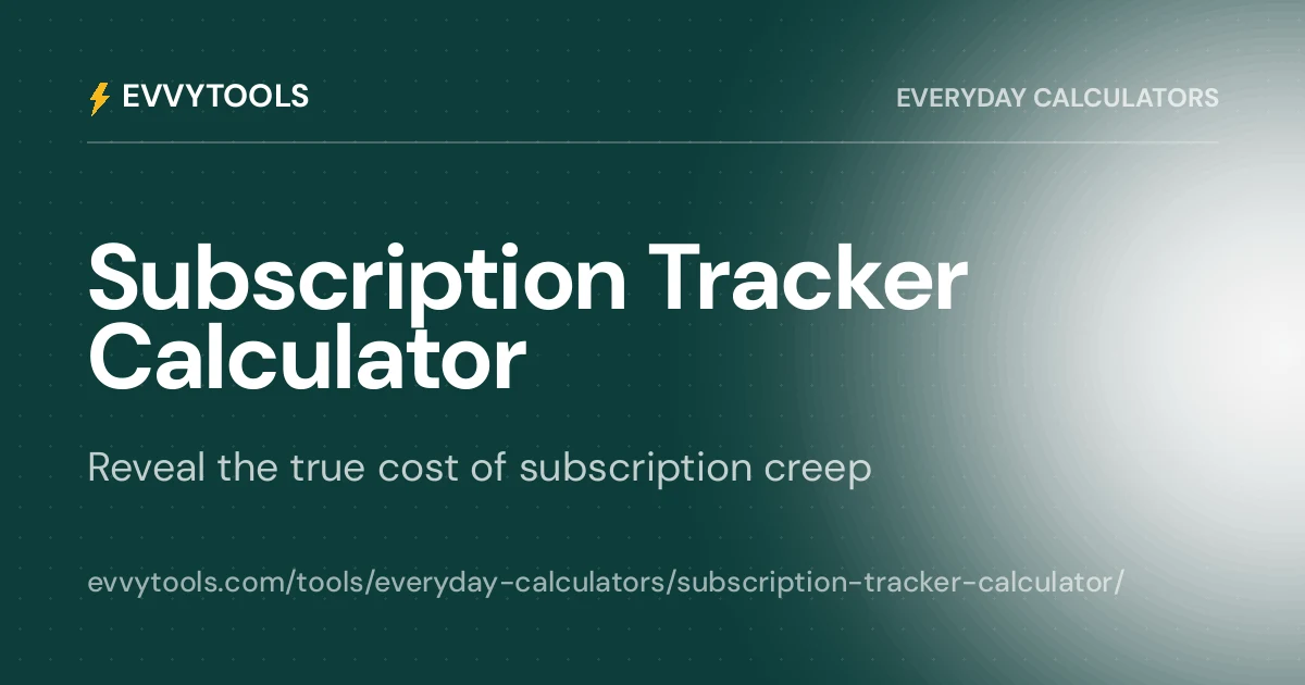 Subscription Tracker Calculator - True Cost | EvvyTools